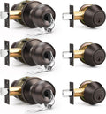 Entry Door Lockset 3 Pack with Single Cylinder Deadbolt - Keyed Alike