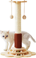 Cat Sisal Scratching Post 4-in-1 Wooden Scratcher Toy - Compact Kitten