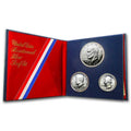 1976 U.S. Mint 3-Coin Bicentennial 40% Silver Proof Set - Original