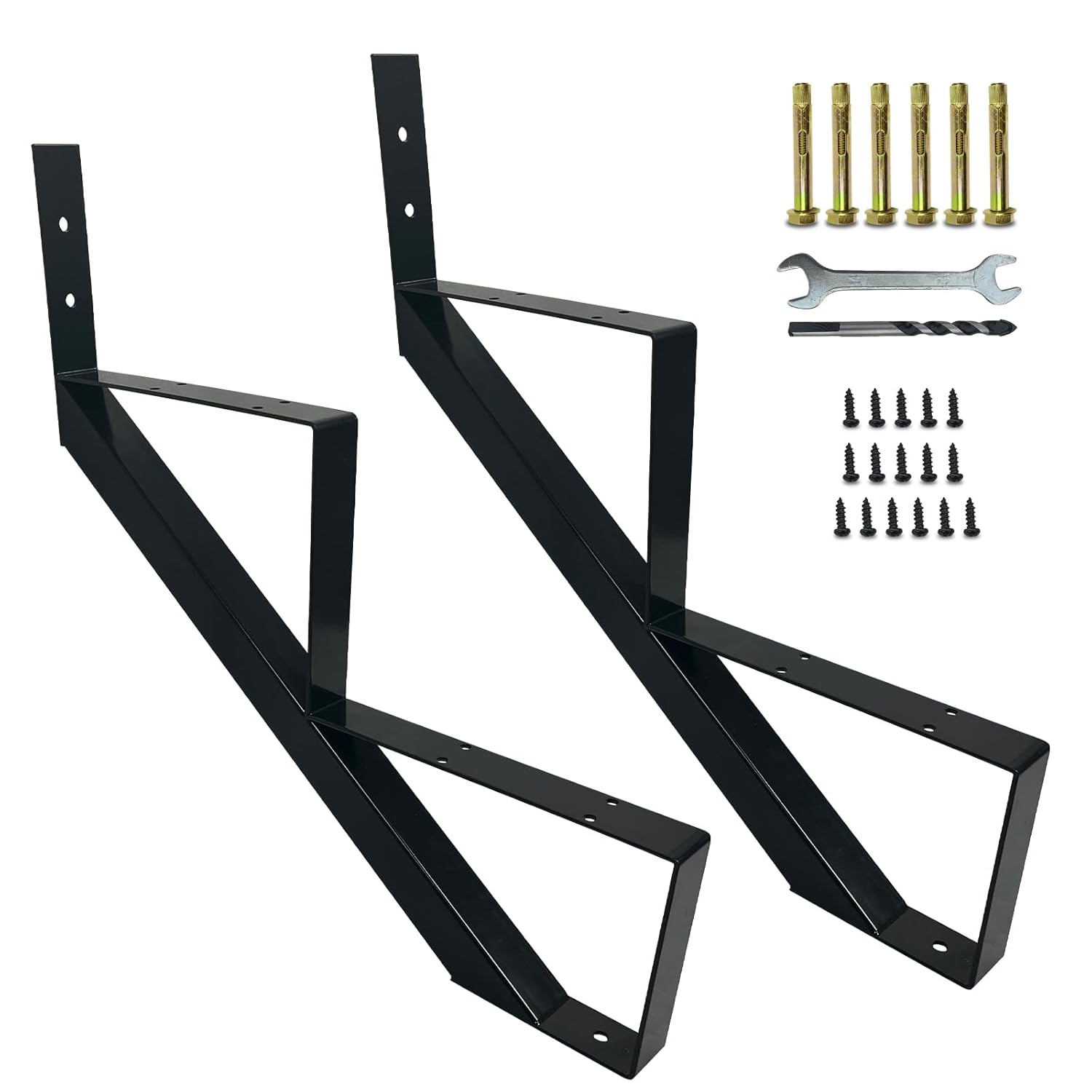 2 Packs Metal Stair Step Stringers for 19.4inch Height Deck