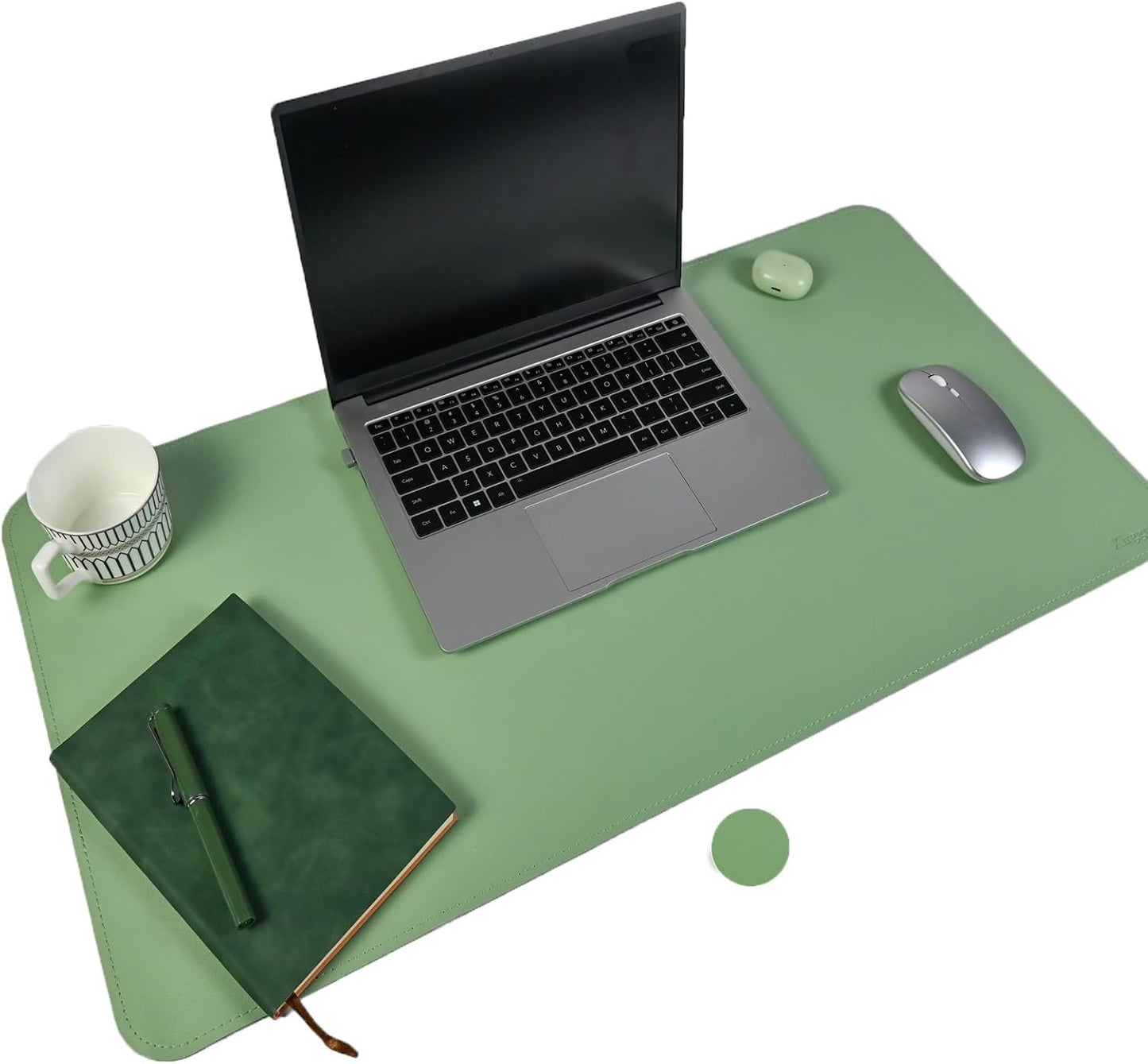 Large Green Leather Desk Pad - Non-Slip & Waterproof