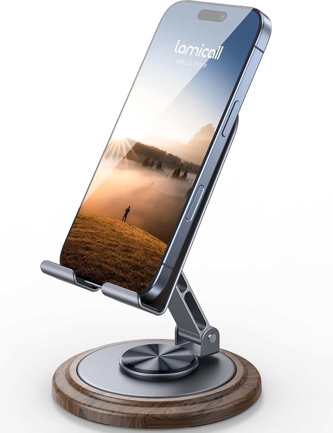 Grey Wood Grain Cell Phone Stand - Organize Your Workspace!