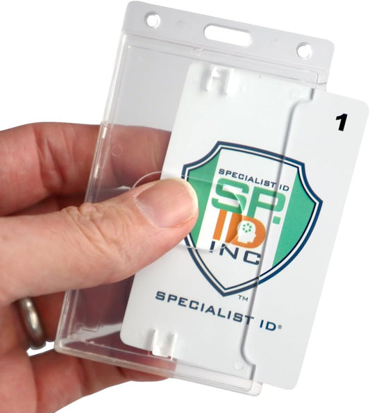 Bulk 50 Pack Crystal Clear Heavy Duty Badge Holder for ID
