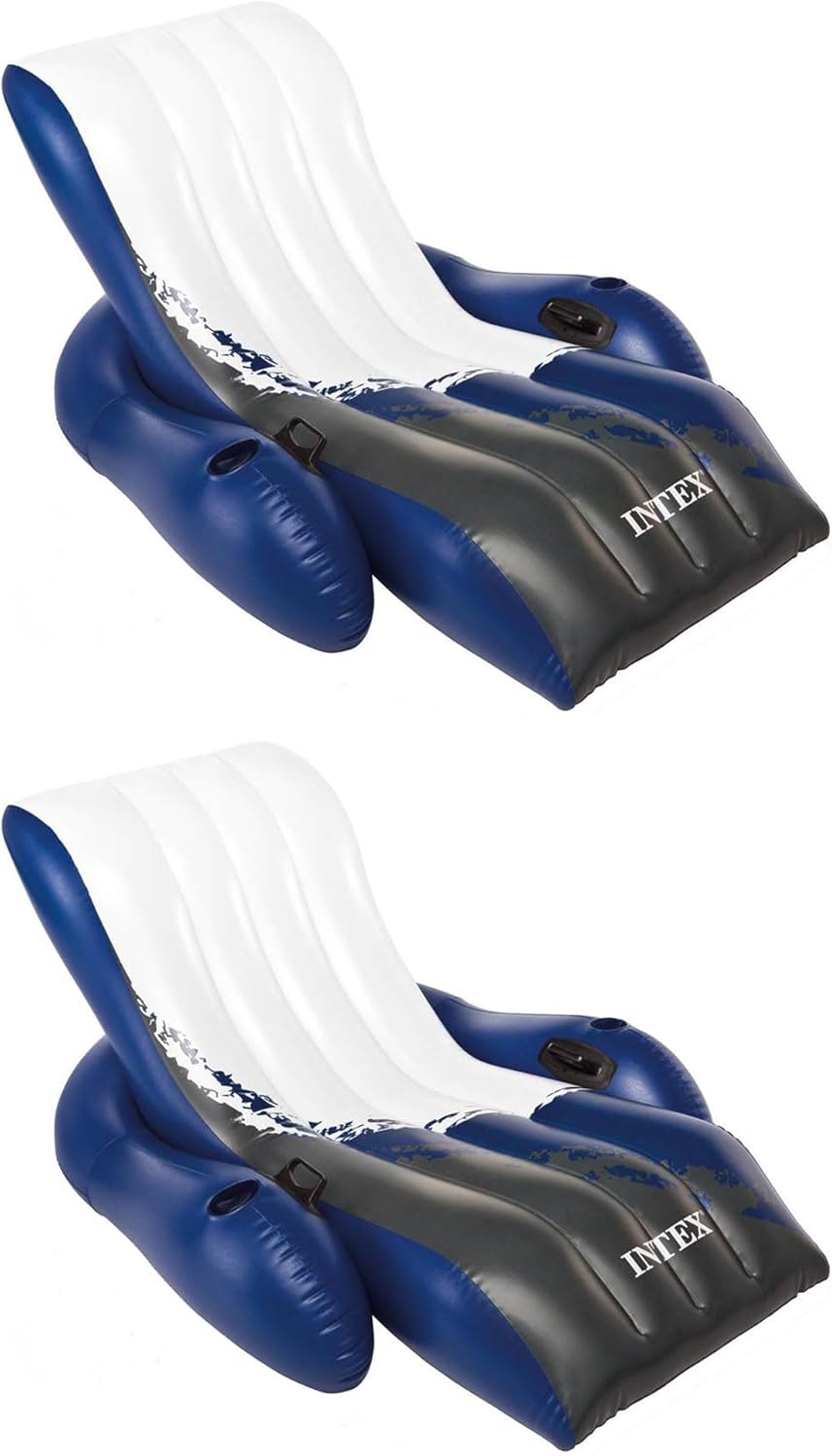 Intex Inflatable Pool Float Recliner with Cup Holders