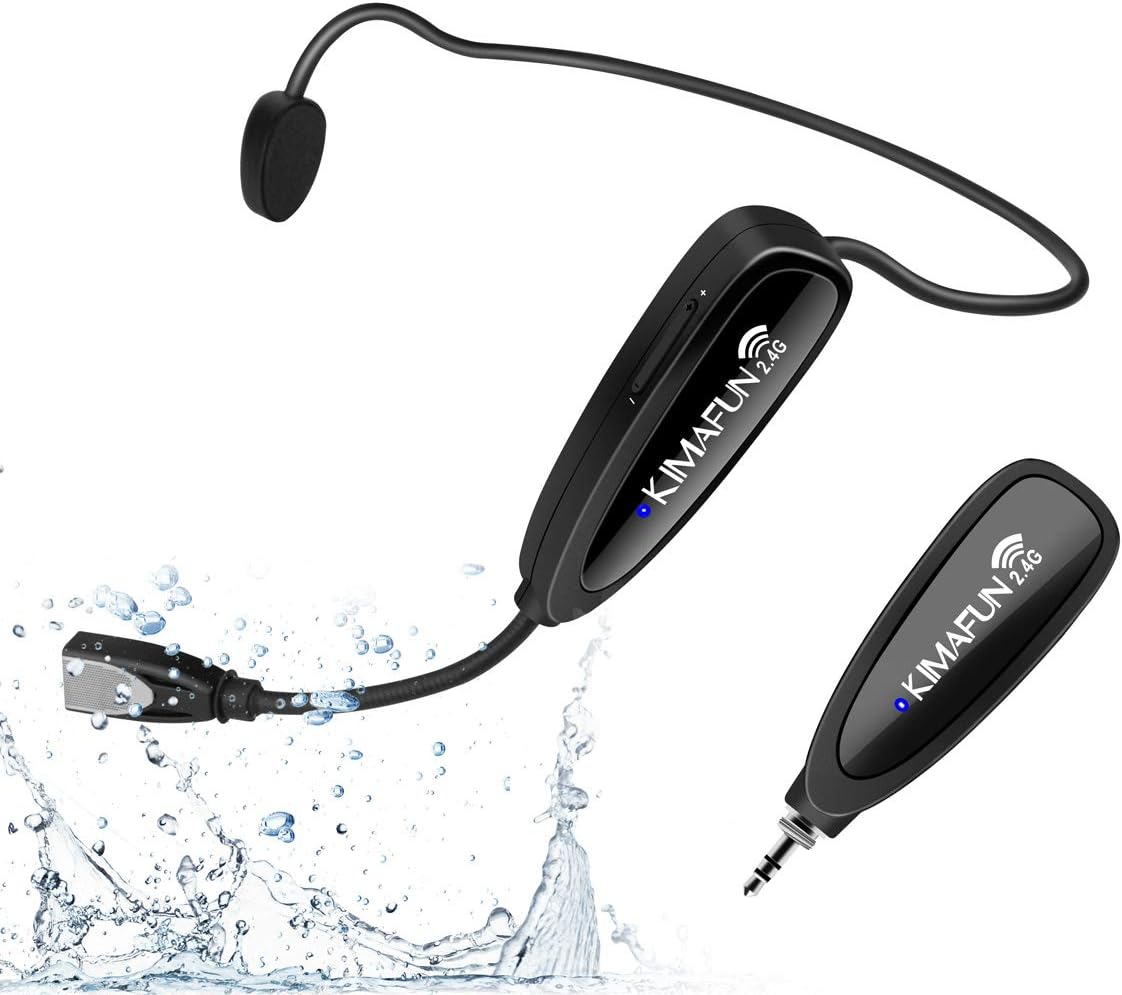 Wireless Water-resistant Headset Mic for Fitness & Teaching - KIMAFUN G100-1