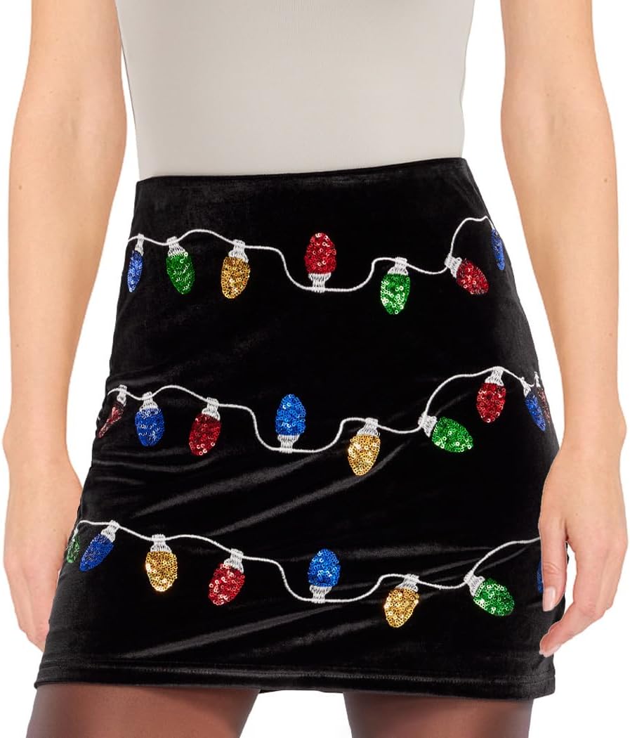 Tipsy Elves Womens Sequin Skirts for Sparkly Holiday Fun