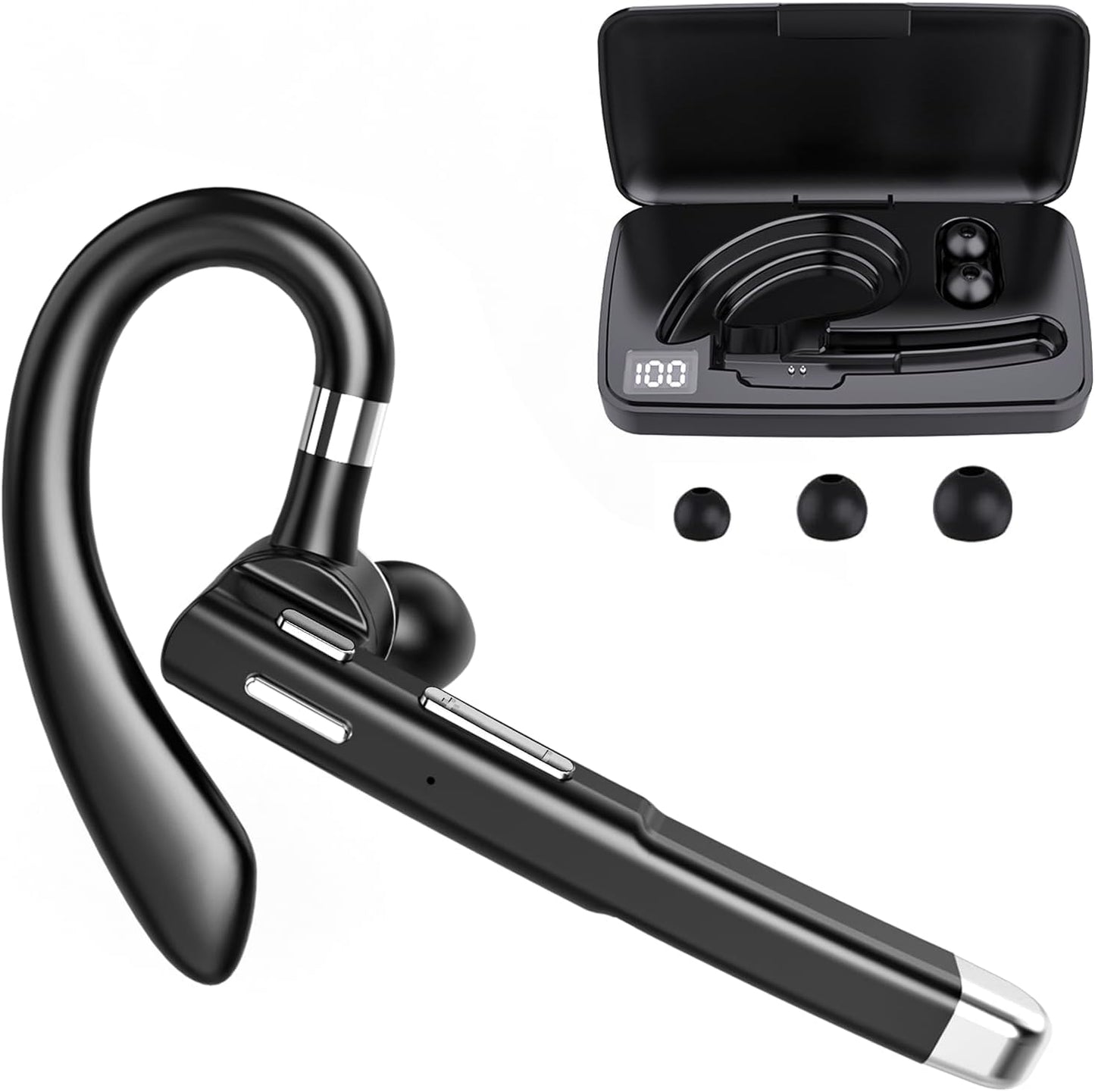 Long-lasting Hands-Free Bluetooth Earpiece | 80H Talk Time V5.1