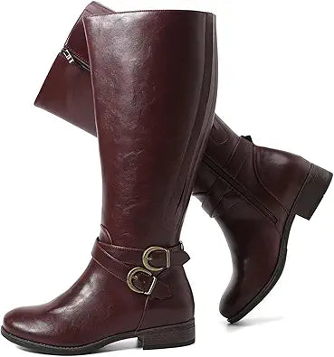 Luoika Women's Extra Wide Calf Knee High Boots for Comfort