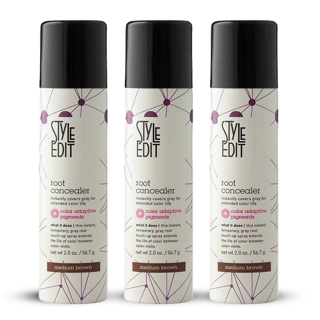 Style Edit Root Concealer Touch Up Spray for Gray Hair Coverage
