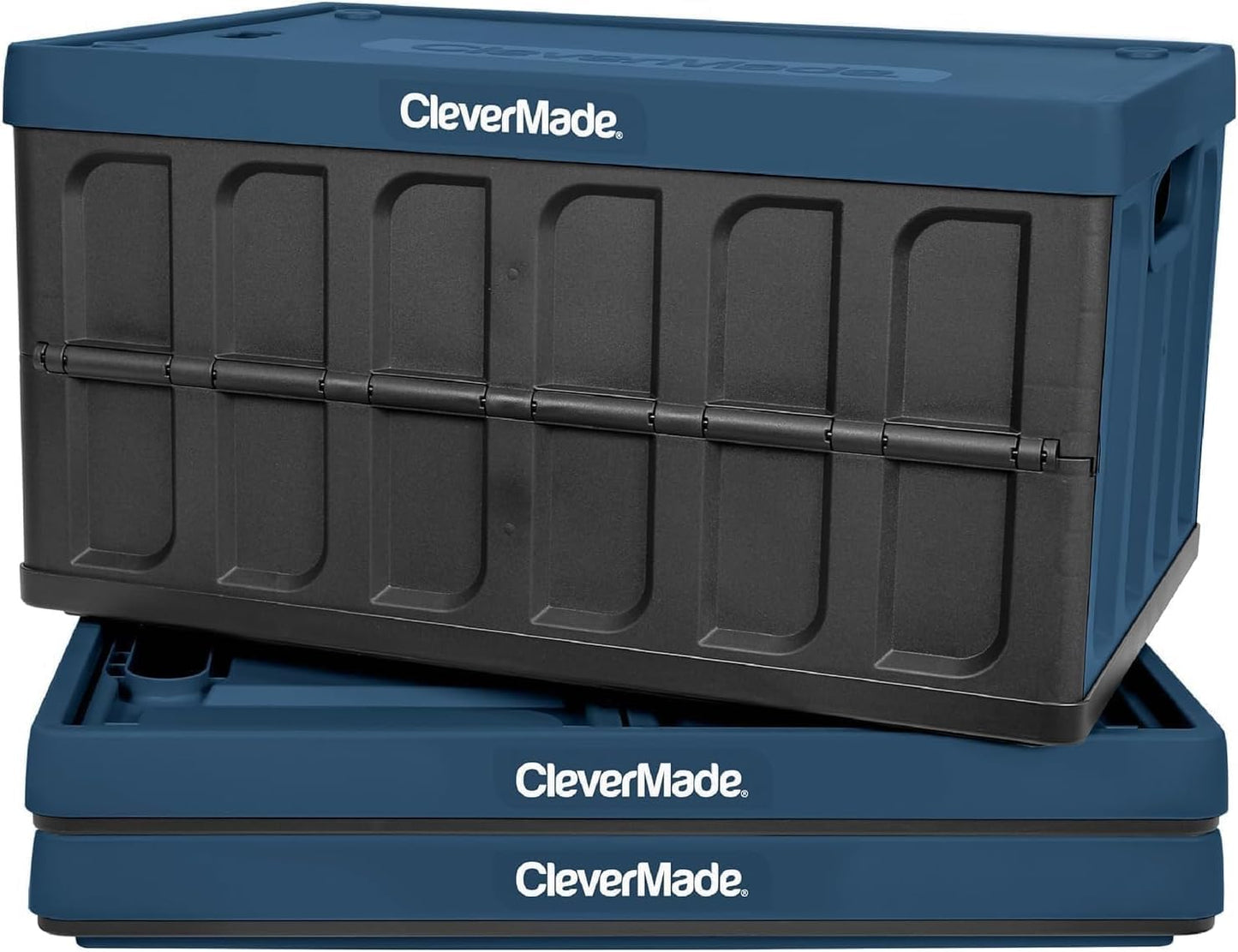 CleverMade Collapsible Storage Bins with Lids - Ocean 3 Pack