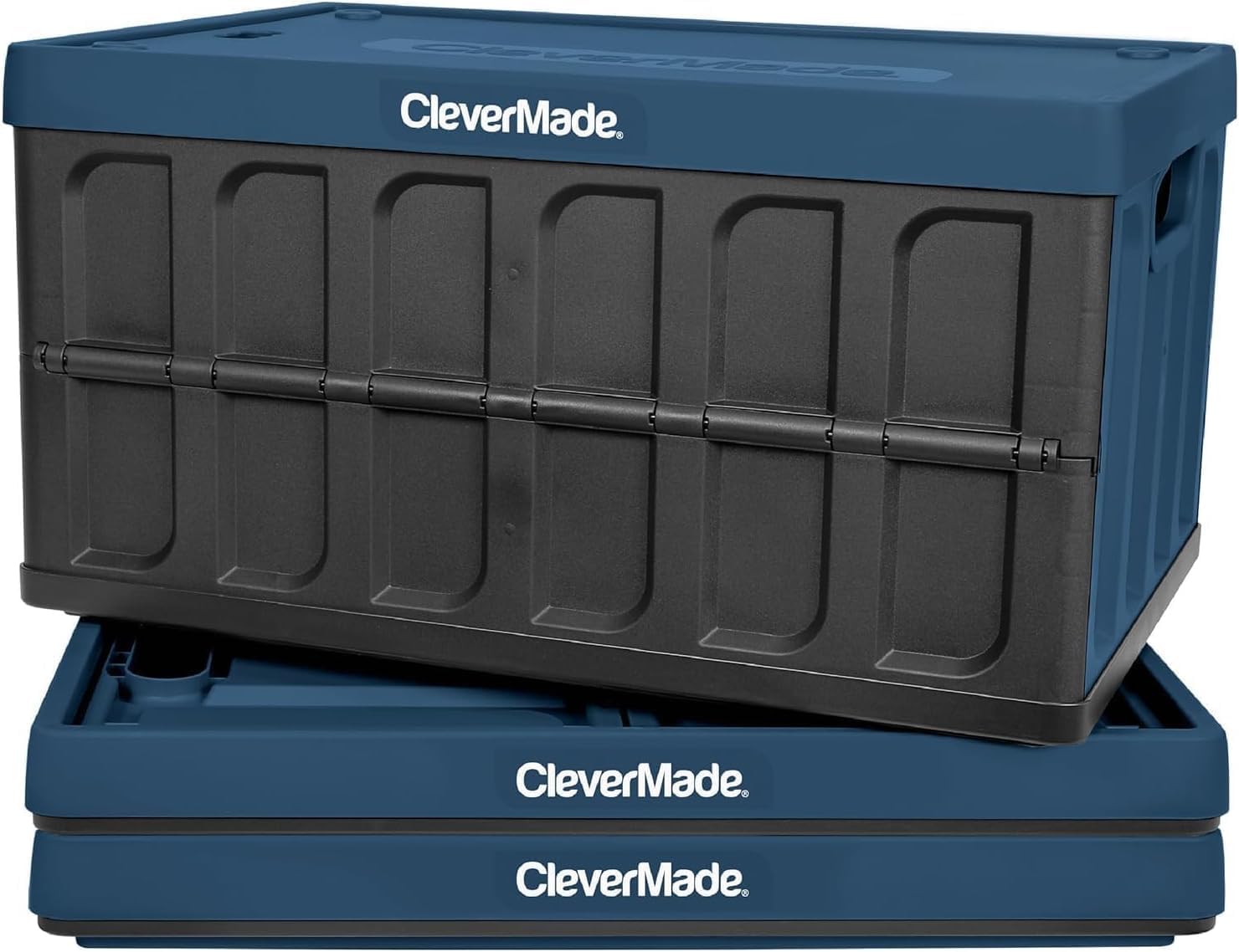 CleverMade Collapsible Storage Bins with Lids - Ocean 3 Pack