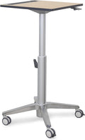 Mobile Standing Desk Adjustable Height Small Rolling Laptop Sit Stand