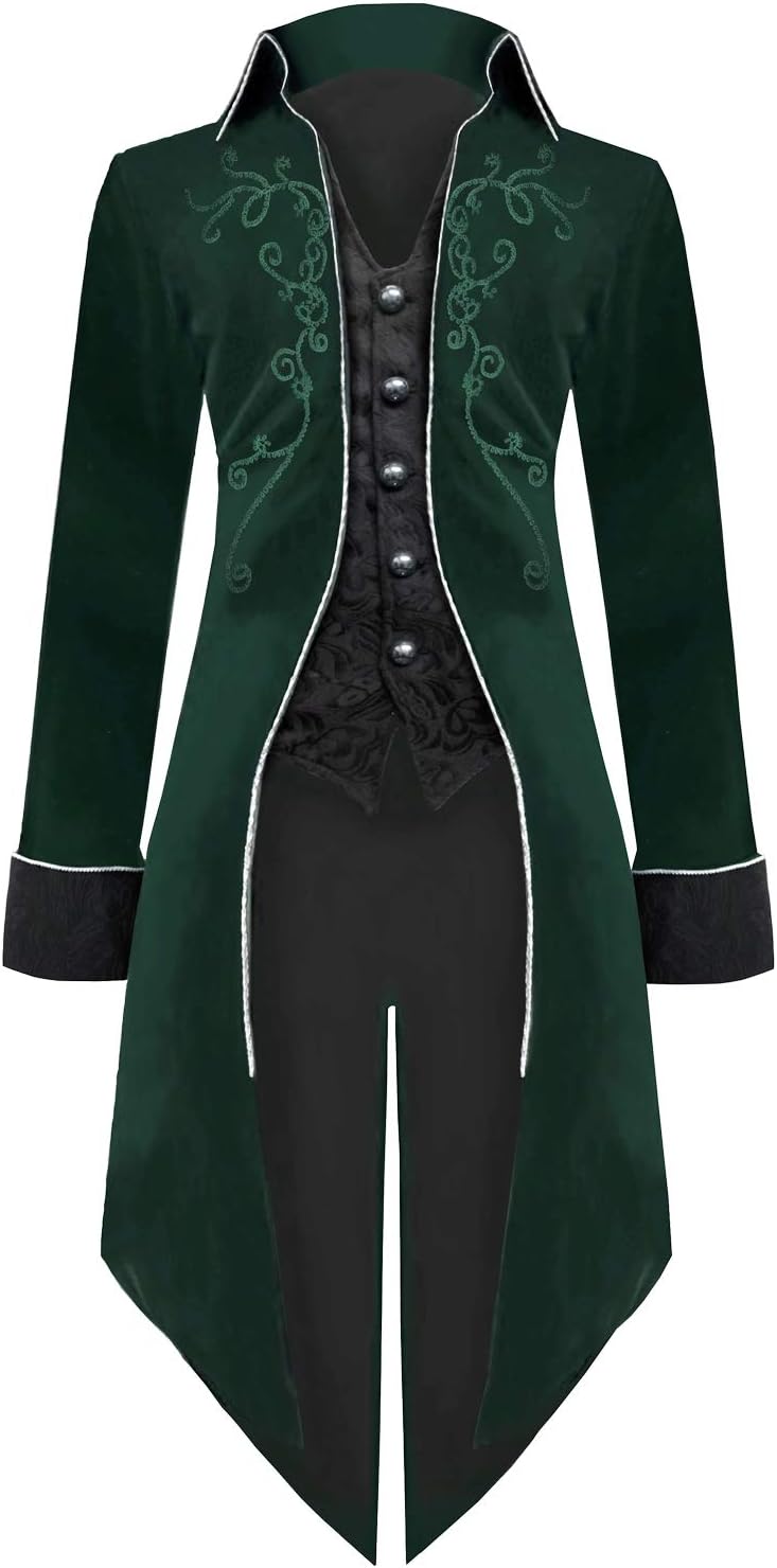 Medieval Steampunk Tailcoat Costumes for Men - Gothic Style