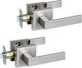 Satin Nickel Passage Lever Handle Lock - Reversible, Heavy Duty