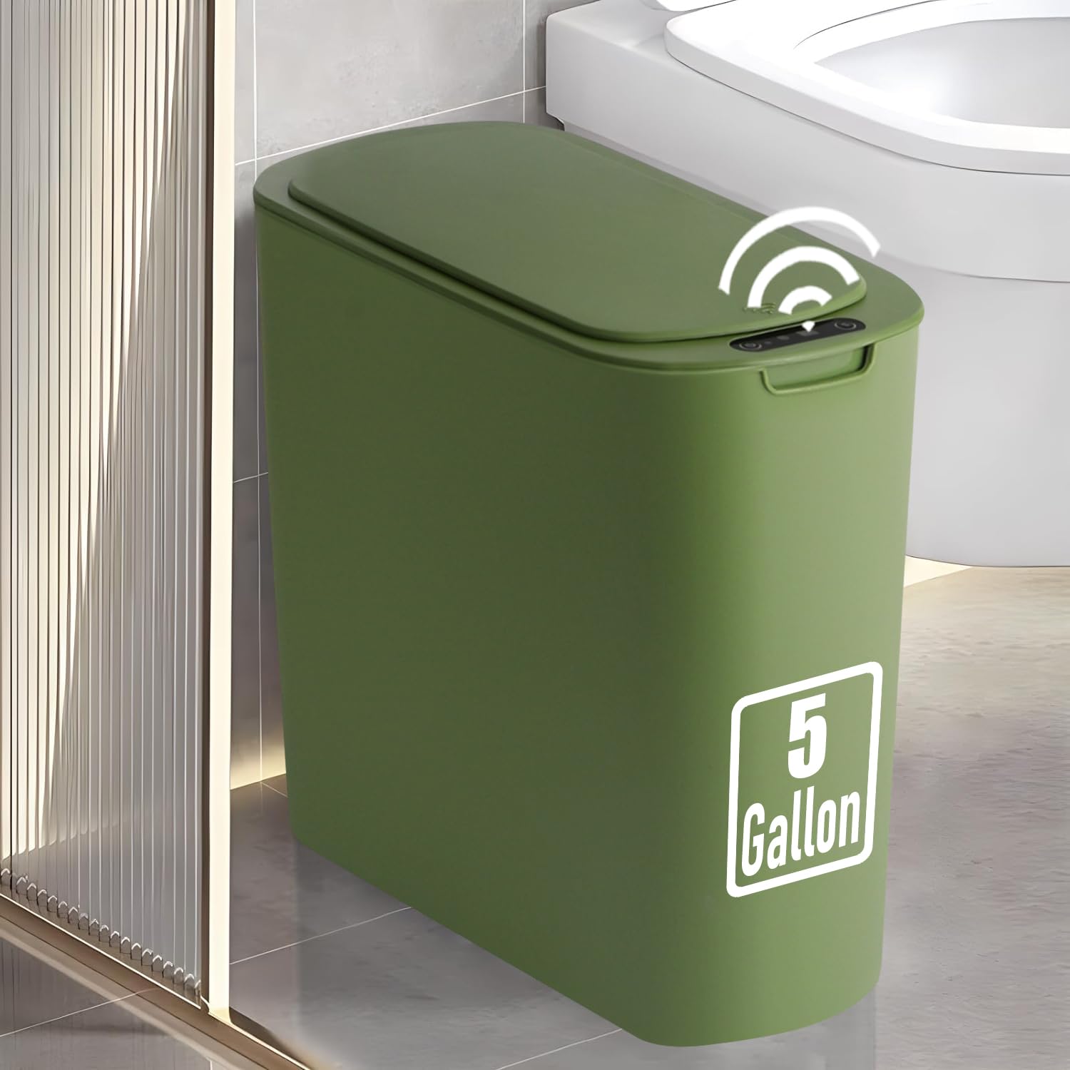5 Gallon Motion Sensor Bathroom Trash Can with Touchless Lid