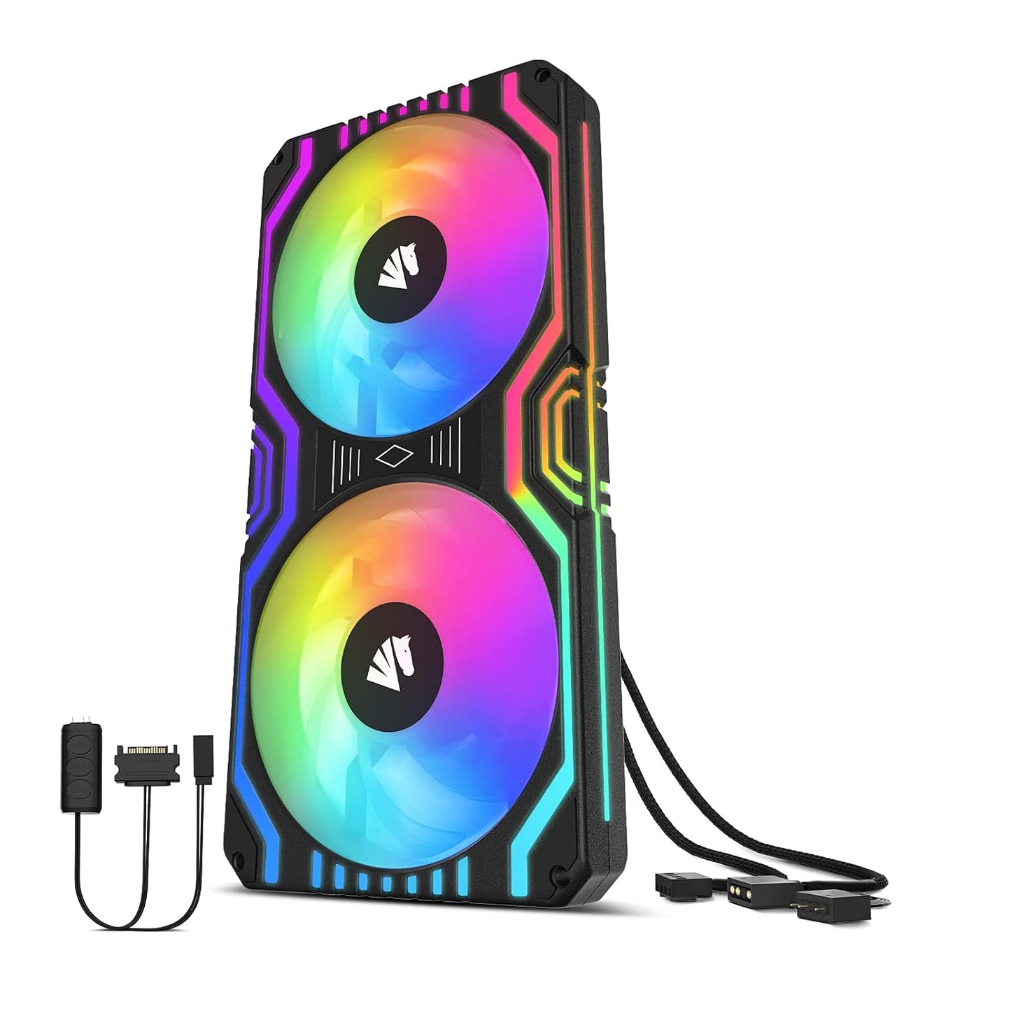 ASIAHORSE Matrix-Black 48 RGB LED Integrated Fan for Cooling