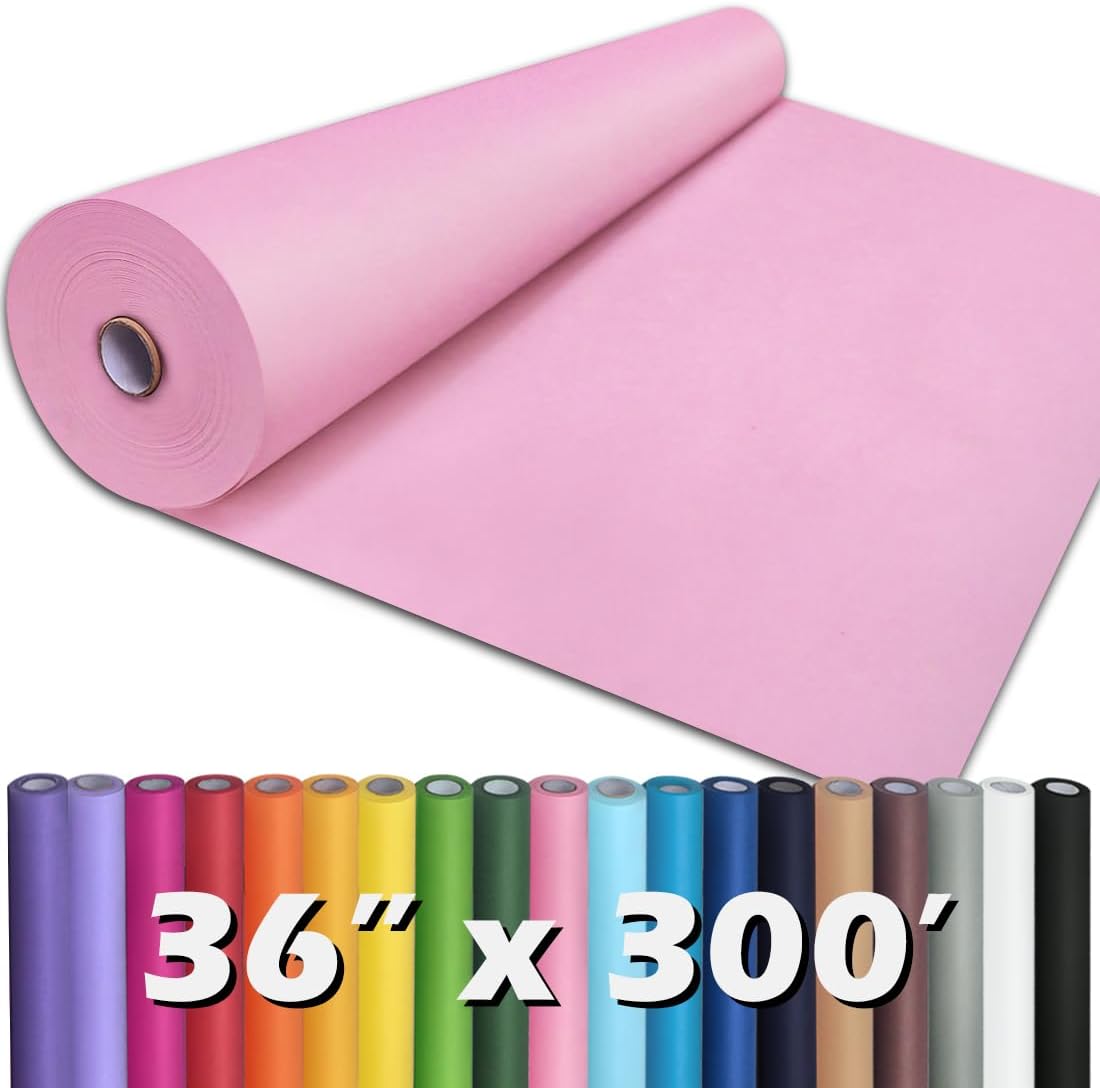 PerkHomy Light Pink Kraft Paper Roll for Gift Wrapping and Crafts