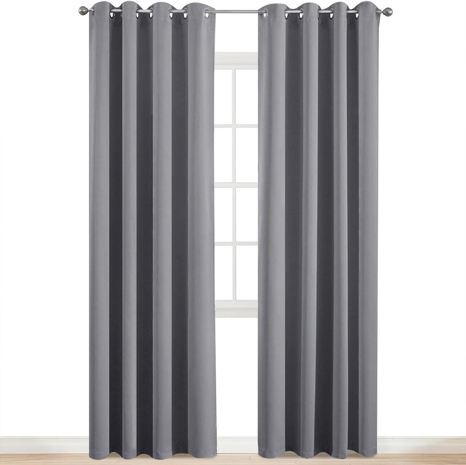 Yakamok Grey Blackout Curtains - Sleep Better!