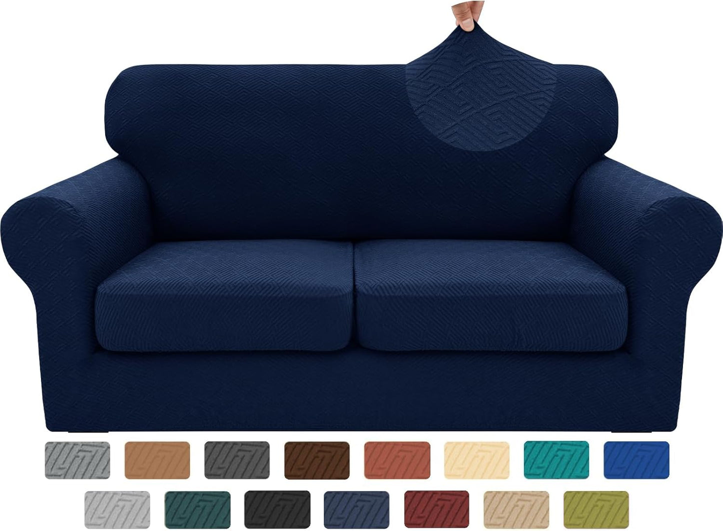 XINEAGE 3 Pieces Couch Covers for 2 Cushion Sofa Slipcover