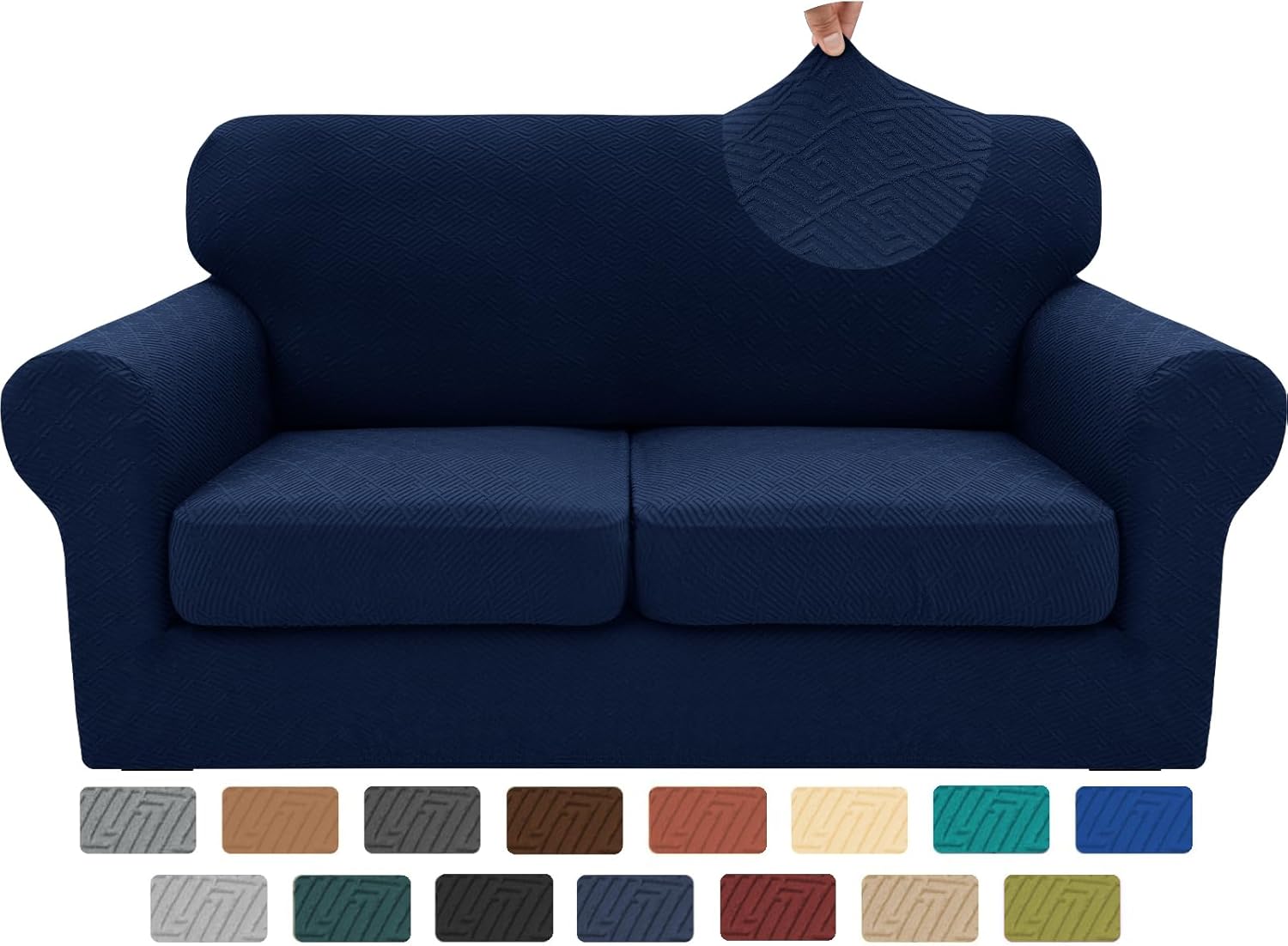 XINEAGE 3 Pieces Couch Covers for 2 Cushion Sofa Slipcover