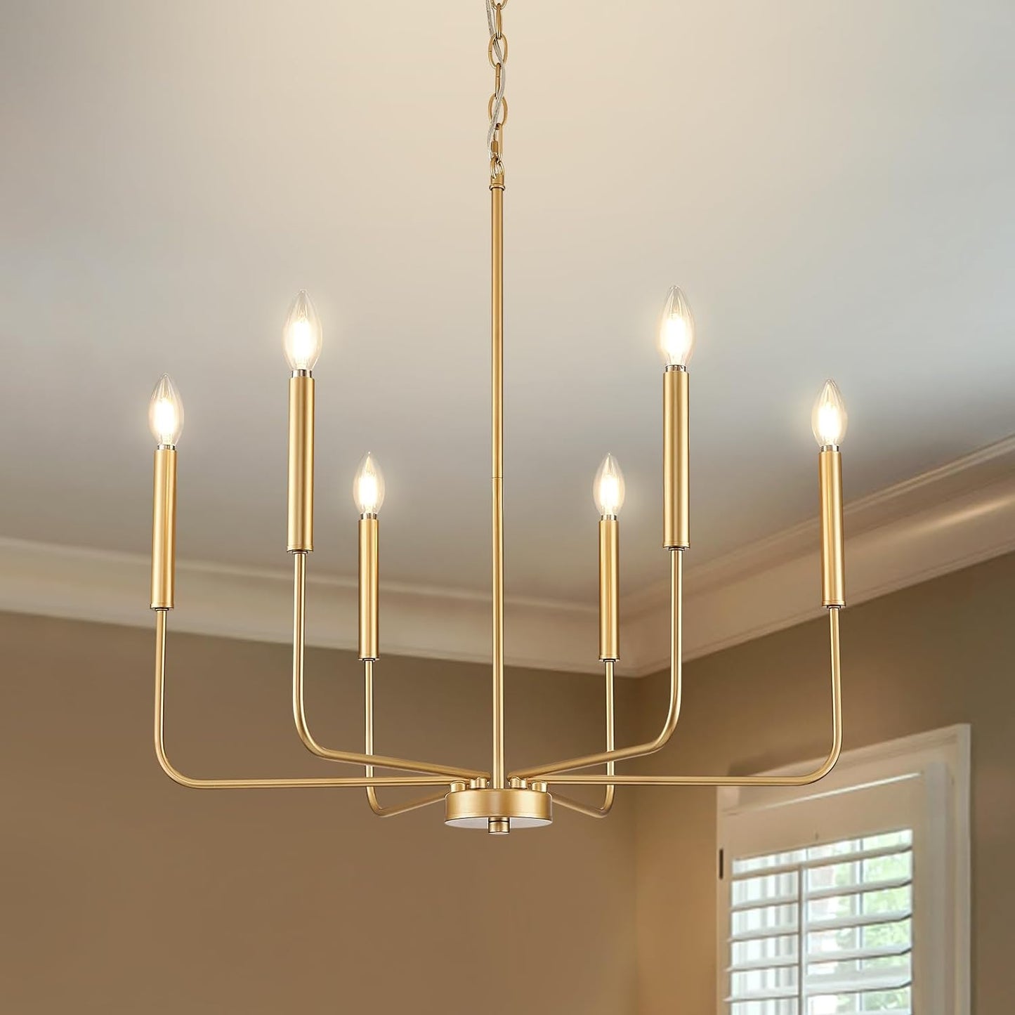 Modern Gold Chandelier for Dining Room and Living Spaces