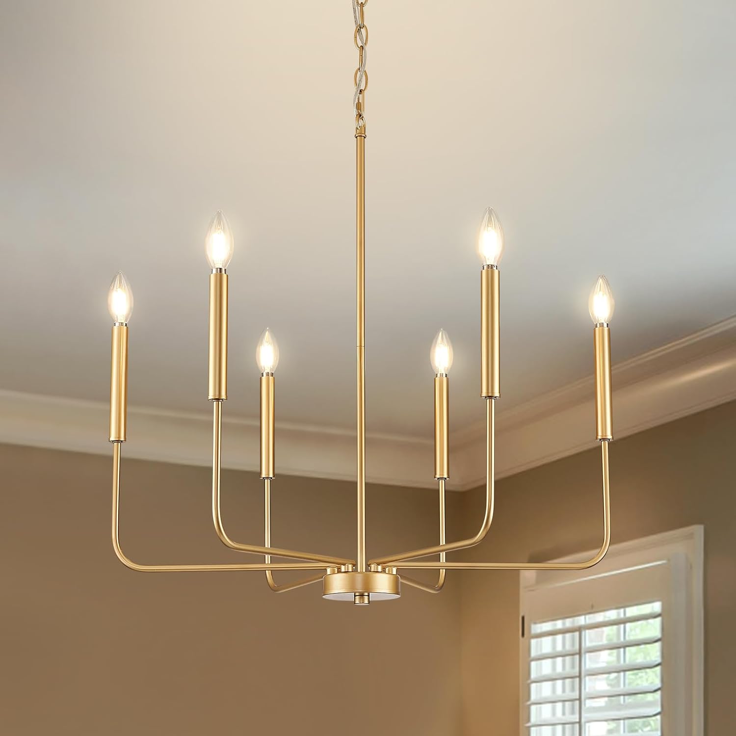 Modern Gold Chandelier for Dining Room and Living Spaces