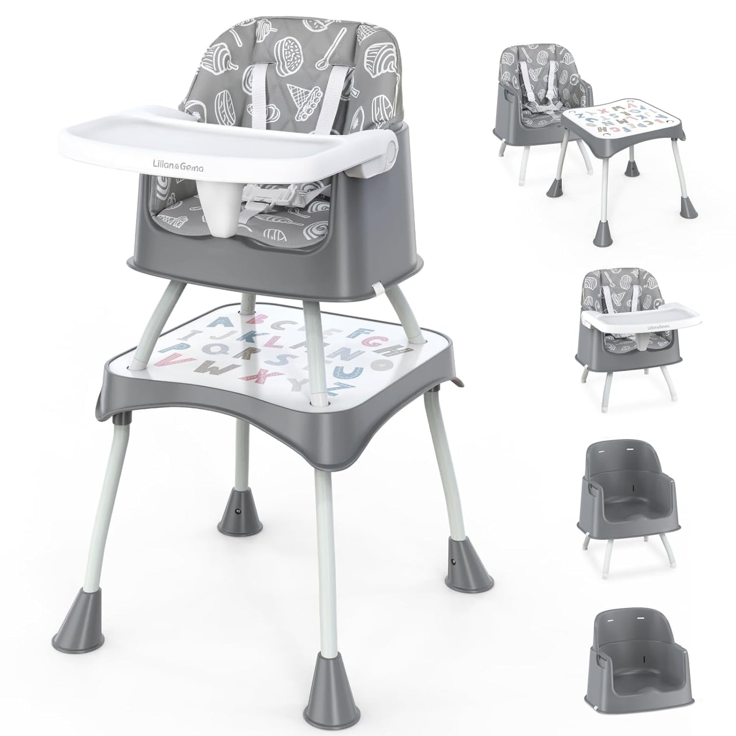 Lilian&Gema 6-in-1 Convertible Baby High Chair