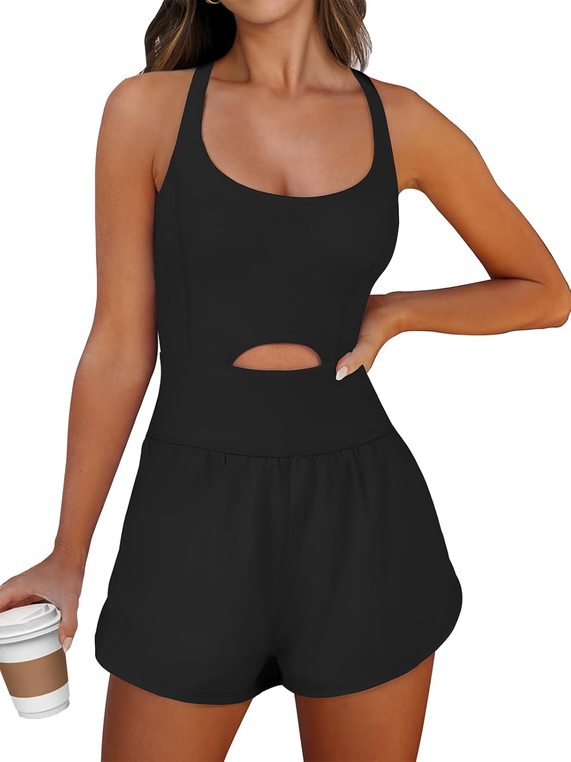 Caracilia Women's Workout Athletic Romper for Summer Activities
