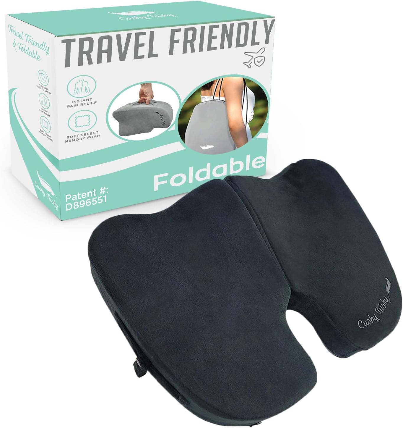 Premium Foldable Travel Seat Cushion for Pain Relief and Comfort