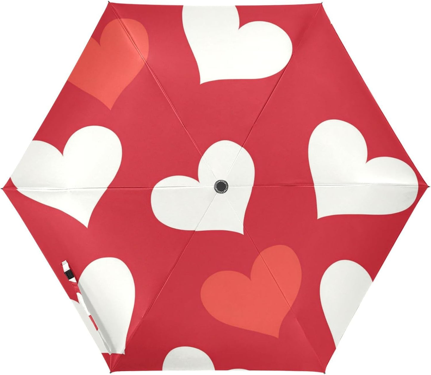 UV50+ Love Heart Red Umbrella - Portable & Lightweight