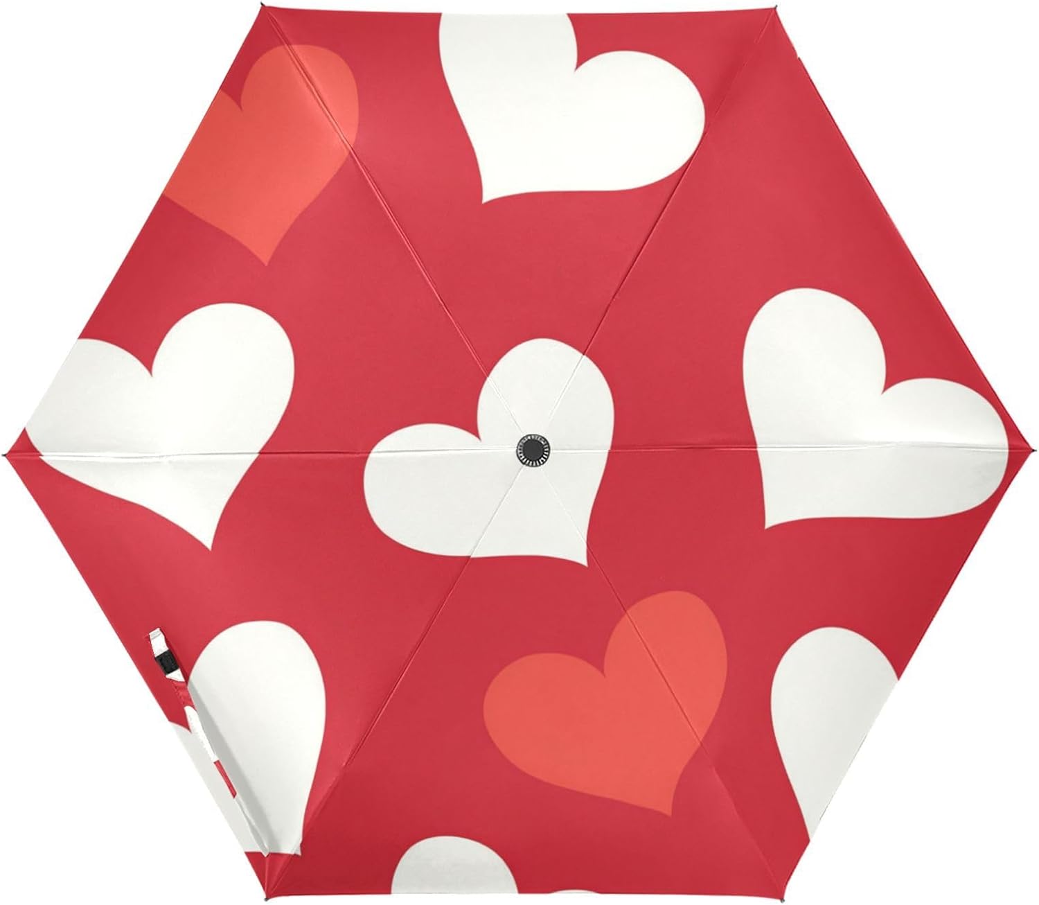 UV50+ Love Heart Red Umbrella - Portable & Lightweight