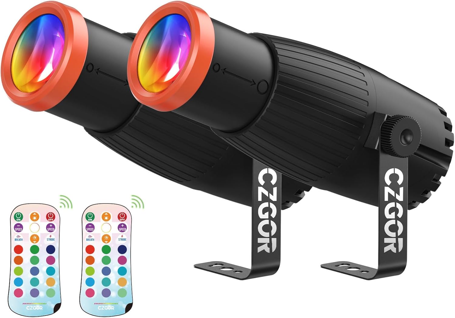 Pinspot Light 2 Pack, 18W RGBW Stage Effect Lighting for Parties