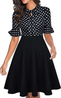 Women Summer Floral Ruffle Sleeve Dress - Flattering Fit and Flow