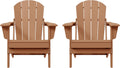 Adirondack Chair 2 PCS Set Teak Folding Patio Loungers - Compact