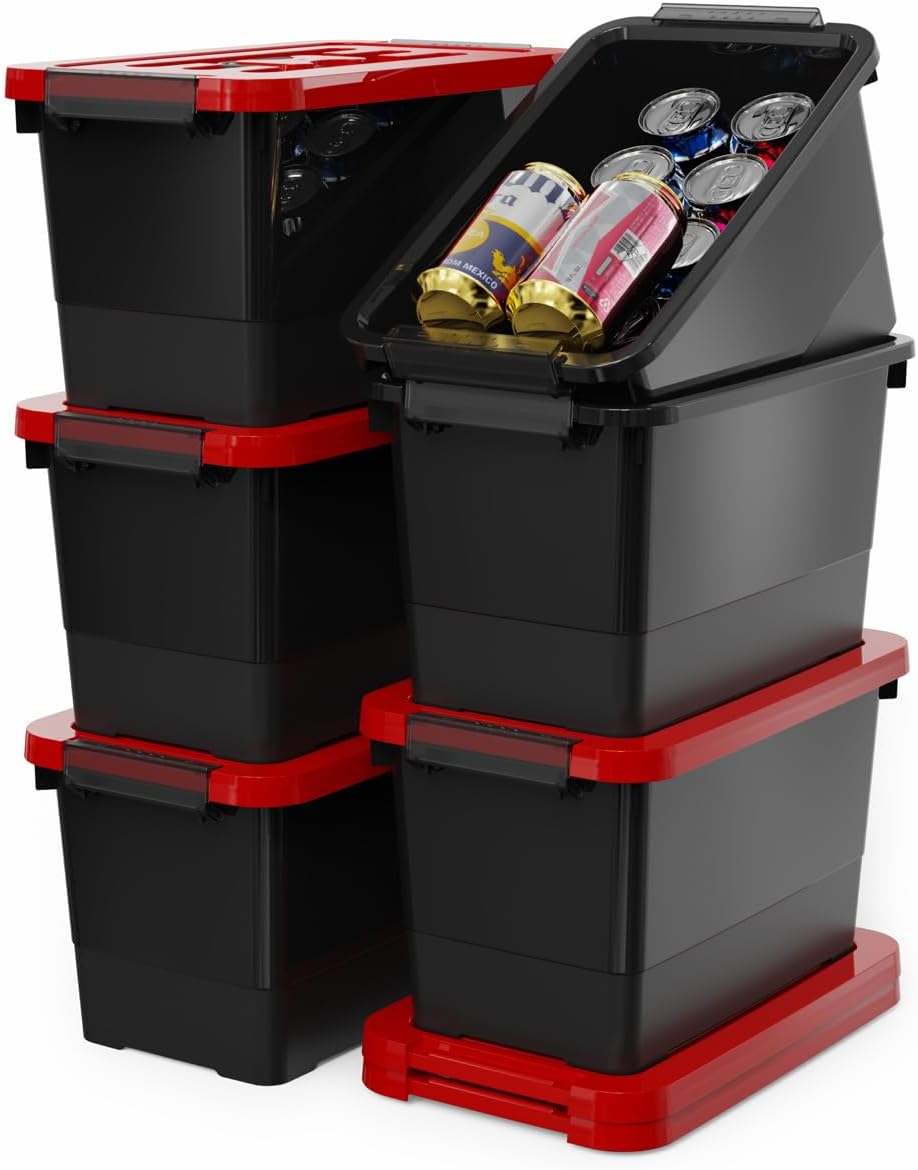 7 Quart Storage Bins with Lids and Latch for Organizing