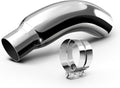 Exhaust Tip 4 in Diesel Elbow Tip with Clamp - Chromed Finish
