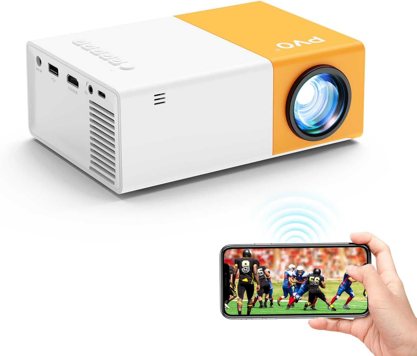 PVO WiFi Projector 1080P - Mirror Phone Screen Easily!