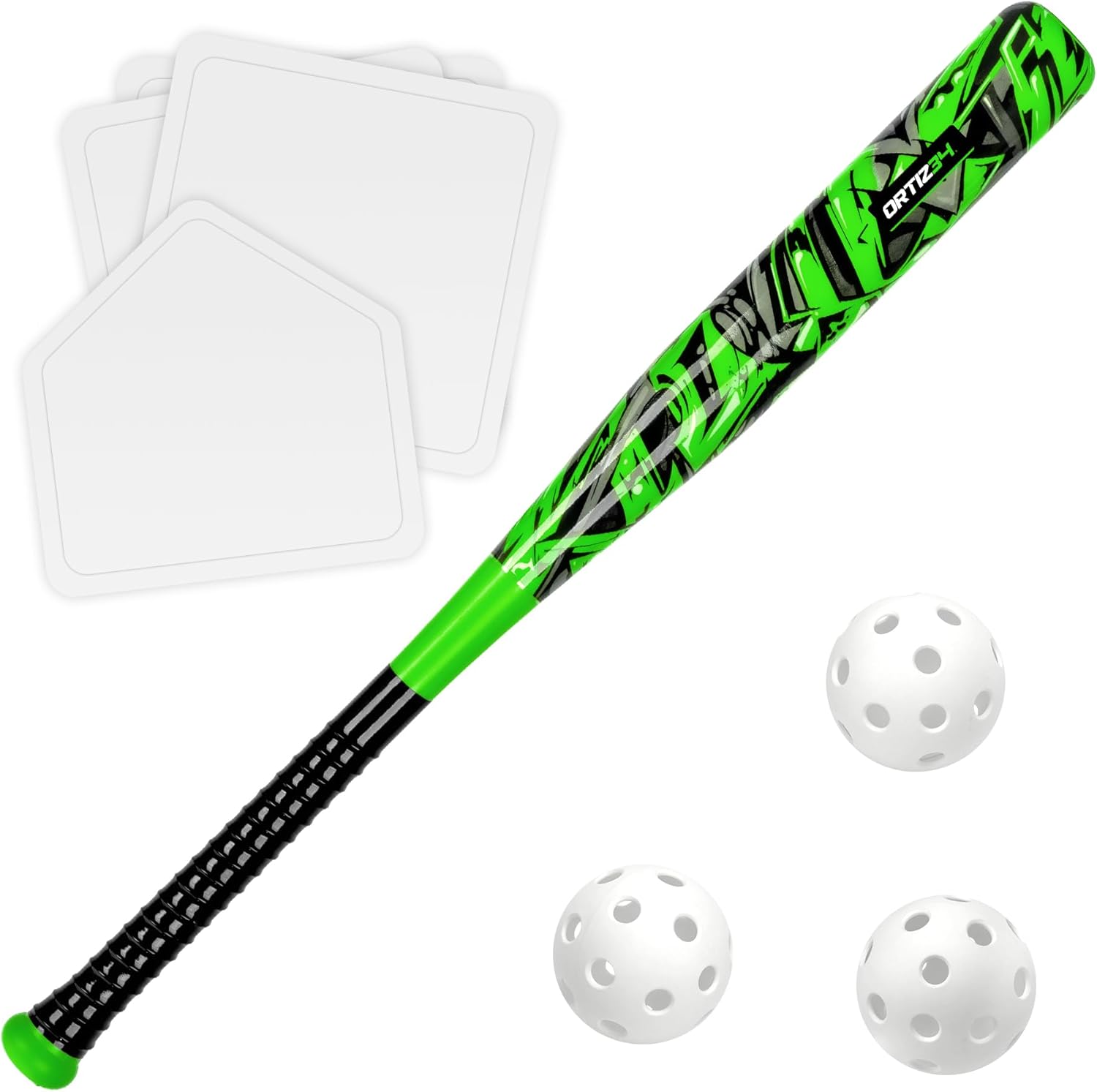 Grand Slam Set - Graffiti Plastic Bat for Backyard Baseball Fun