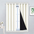 Yakamok 100% Blackout Curtains with Black Liners - Thermal, Noise