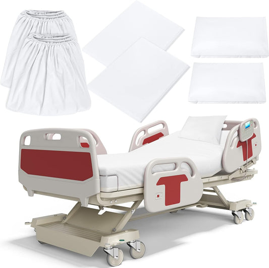 Moukeren 6 Pcs Hospital Bed Sheets Set for Extra Long Beds