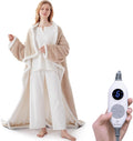 Heated Snuggle Throw Blanket with Sleeves and Foot Pocket - Cozy