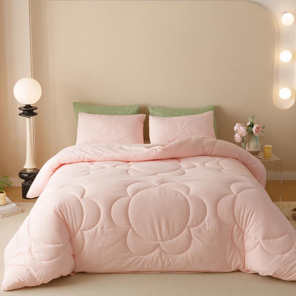 Pink Floral Twin/Twin XL Comforter Set for Cozy Bedrooms