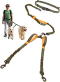 Double Dog Leash Hands Free Waist Belt - Tangle-Free for Two Dogs