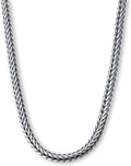Solid 925 Sterling Silver Foxtail Chain Necklace 1.5mm - Oxidized