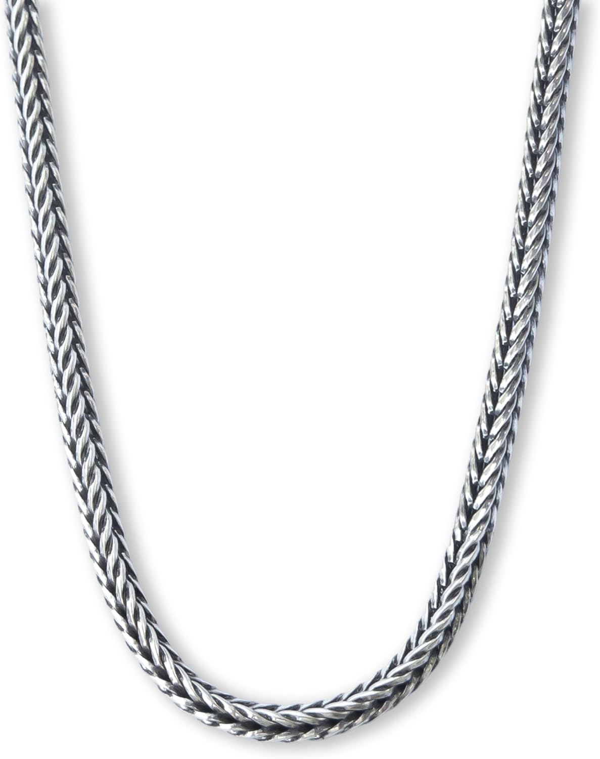 Solid 925 Sterling Silver Foxtail Chain Necklace for All Styles