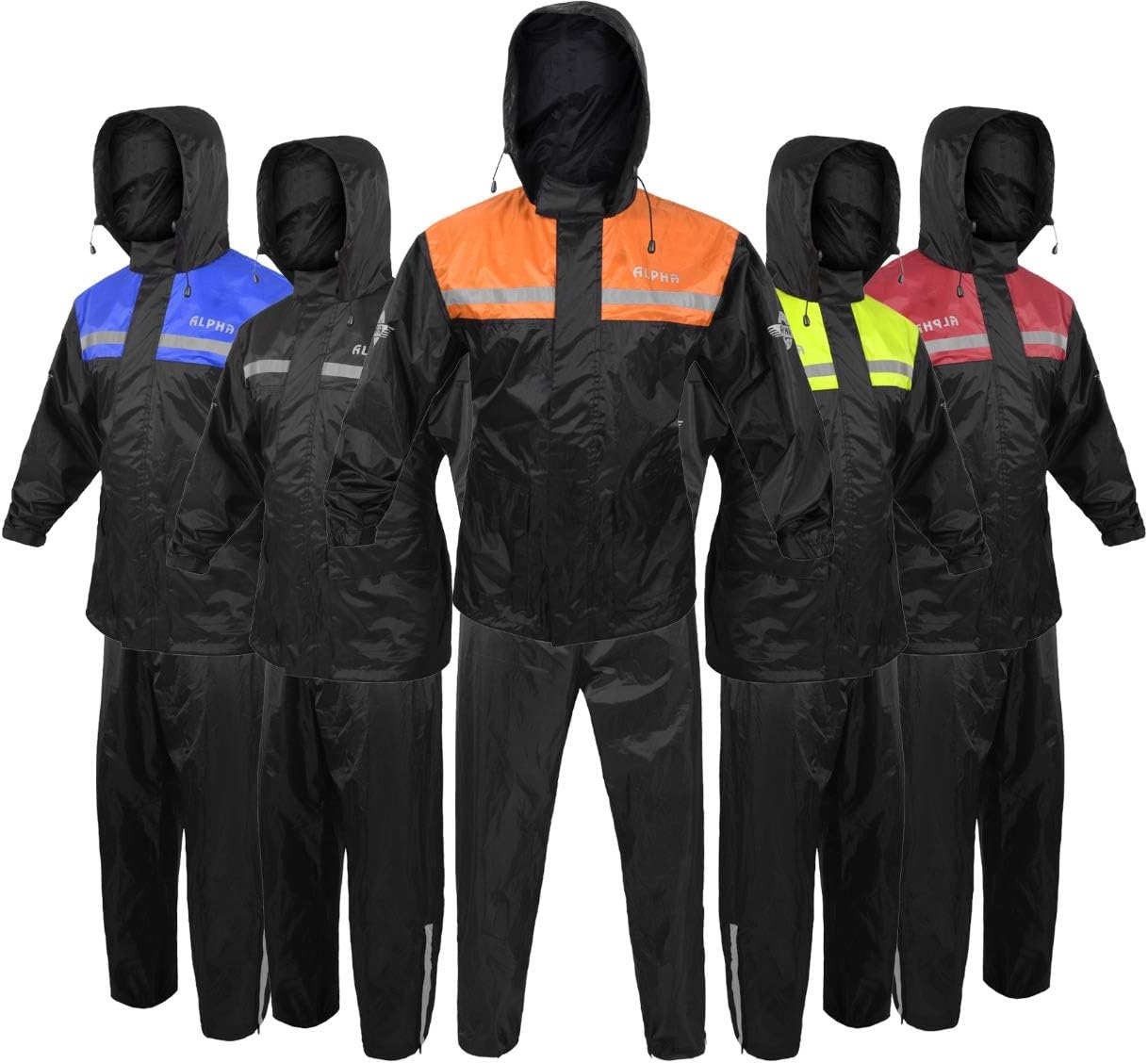 ALPHA CYCLE GEAR Waterproof Rain Suit for Men & Women, 2X-LARGE