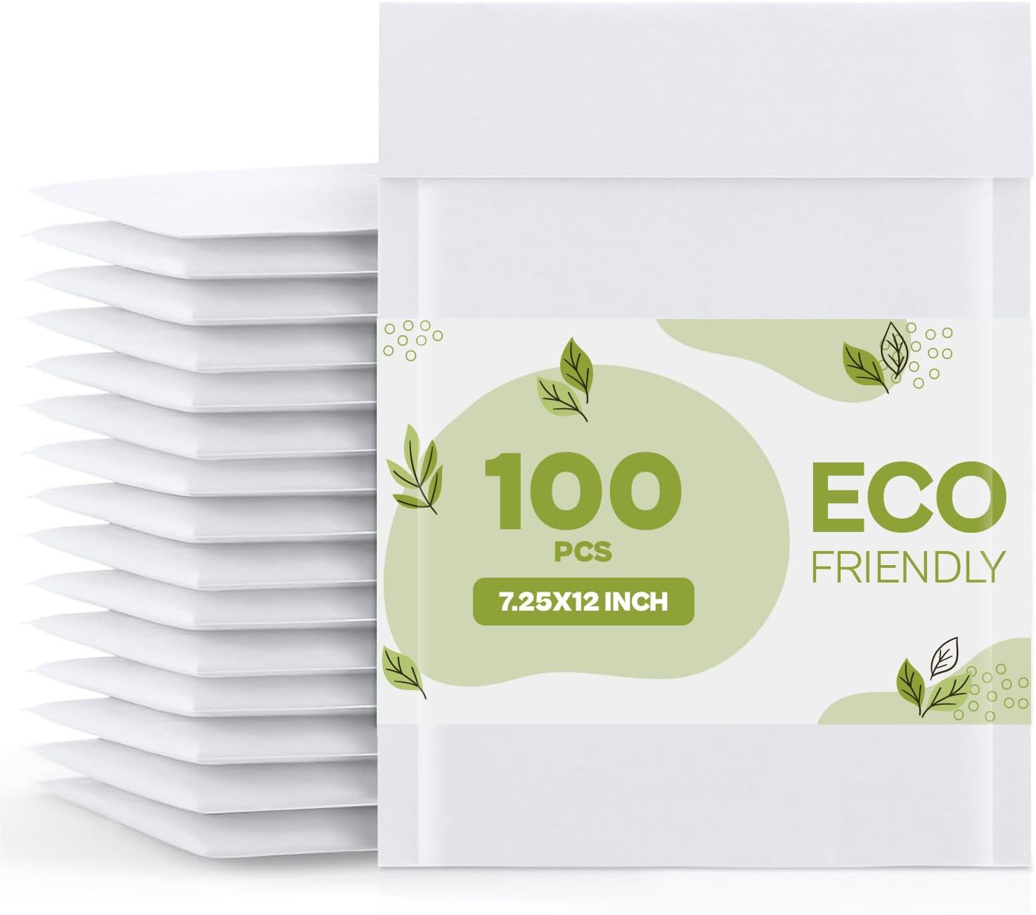 PSBM White Kraft Bubble Mailers for Safe Shipping, 100 Pack