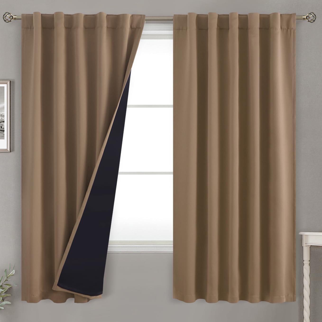 BGment 100% Room Darkening Thermal Insulated Blackout Curtains