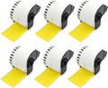 2.4 in x 100 ft Continuous Yellow Labels 6 Rolls - High Visibility