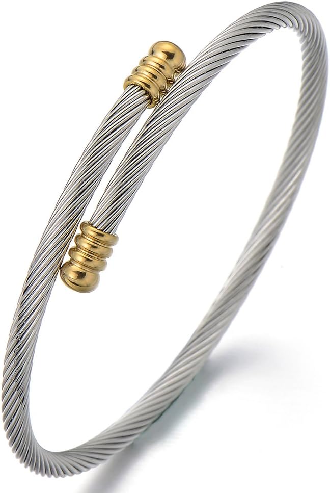Stylish Steel Twisted Cuff Bracelet 